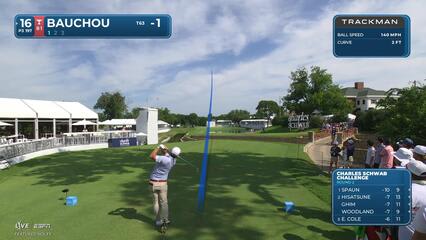 Zachary Bauchou sinks 18-foot birdie putt on No. 16 at Charles Schwab