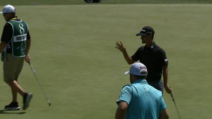 Philip Knowles makes nice putt for birdie on No. 8 at Pinnacle Bank Championship