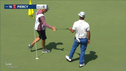 Scott Piercy holes 11-foot putt for birdie at Wyndham
