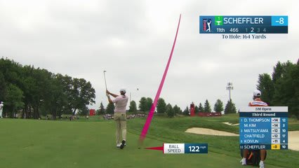 Scottie Scheffler's 161-yard approach sets up birdie on No. 11 at 3M Open