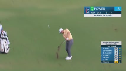 Seamus Power gets up-and-down from 75 yards for birdie on No. 12 at Butterfield Bermuda