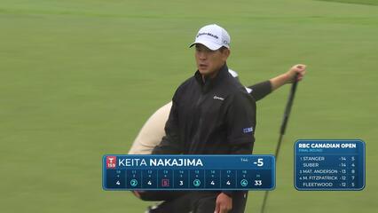 Keita Nakajima drains 16-foot putt for birdie on No. 18 at RBC Canadian
