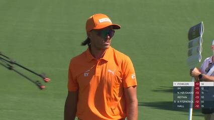Rickie Fowler gets up-and-down from 73 feet for birdie on No. 15 at Truist Championship