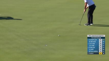 John Parry sinks 15-foot birdie putt on No. 17 at The American Express