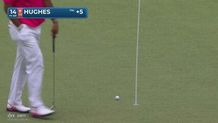 Mackenzie Hughes taps in for birdie on No. 14 at Truist Championship