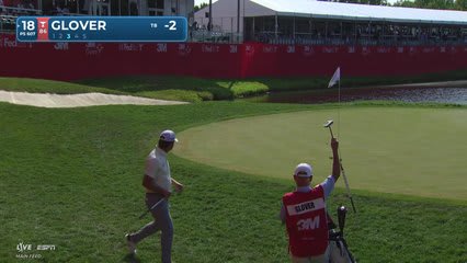 Lucas Glover taps in 2-foot putt for birdie on No. 18 at 3M Open