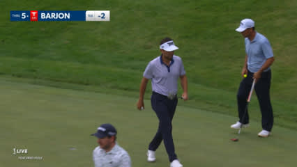 Paul Barjon holes a 20-foot birdie putt at John Deere