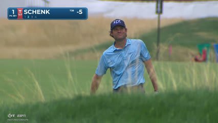 Adam Schenk holes 112-yard approach for eagle on No. 1 at Rocket Classic