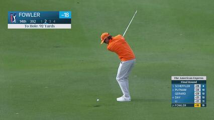 Rickie Fowler makes birdie on No. 14 at The American Express