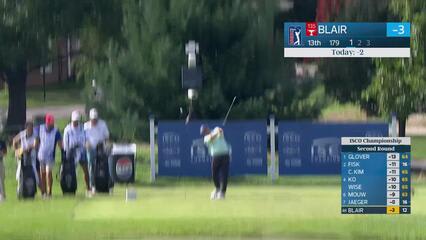 Zac Blair hits tee shot to 13 feet, sets up birdie on No. 13 at ISCO Championship