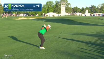 Brooks Koepka hits 133-yard approach to 20 feet, sets up birdie on No. 10 at Texas Children's