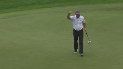 Scott McCarron buries a long eagle putt at Rogers Charity