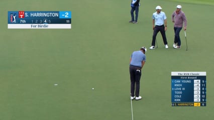 Scott Harrington makes birdie putt at The RSM Classic