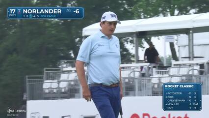 Henrik Norlander sinks a 21-foot eagle putt on No. 17 at Rocket Classic
