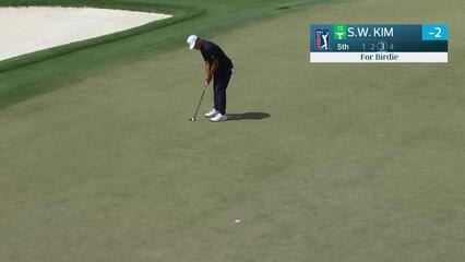 Si Woo Kim drains 16-foot birdie putt on No. 5 at Arnold Palmer