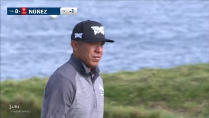 Augusto Núñez drains 16-foot birdie putt at AT&T Pebble Beach