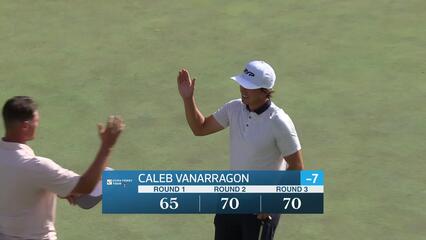 Caleb VanArragon makes birdie on No. 18 at BMW Charity Pro-Am