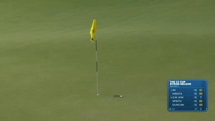 Haotong Li sinks 3-foot putt for birdie on No. 12 at THE CJ CUP