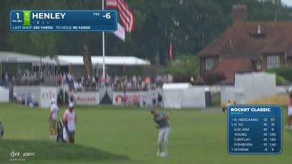 Russell Henley's 96-yard approach sets up birdie on No. 1 at Rocket Classic