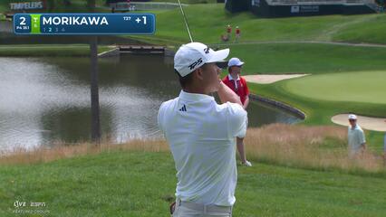 Collin Morikawa makes birdie on No. 2 at Travelers