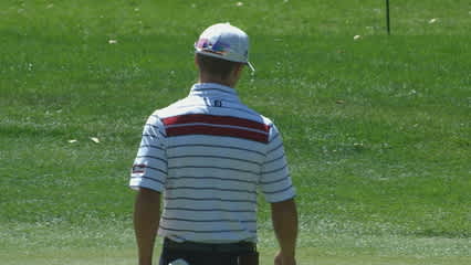 Blayne Barber rolls in a big breaking putt for birdie at Valspar