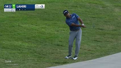 Anirban Lahiri chip from cart path leads to birdie at John Deere