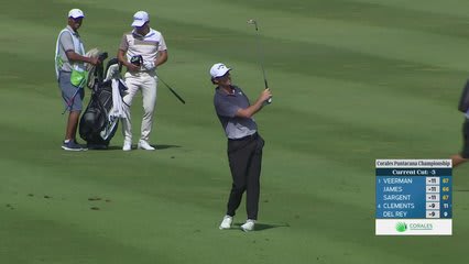 Renato Paratore holes 27-foot shot for birdie on No. 3 at Corales Puntacana