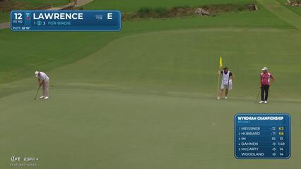 Thriston Lawrence sinks a 32-foot birdie putt on No. 12 at Wyndham
