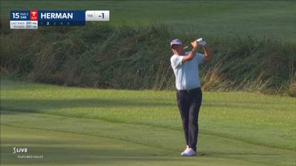 Jim Herman rolls in short birdie putt at Wyndham