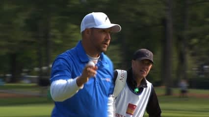 Chad Collins nearly holes approach at Wells Fargo