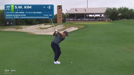 Si Woo Kim gets up-and-down from 5 feet for birdie on No. 17 at Valero