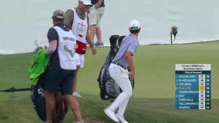 Min Woo Lee taps in from 2 feet for birdie on No. 17 at Texas Children's