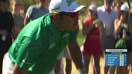 Hideki Matsuyama buries 47-foot birdie putt on No. 4 at Phoenix Open