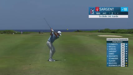 Gordon Sargent's 168-yard approach sets up birdie on No. 16 at Corales Puntacana