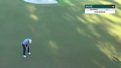 Justin Rose sinks 27-foot birdie putt on No. 4 at FedEx St. Jude