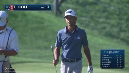 Eric Cole taps in from 4 inches for birdie on No. 16 at THE PLAYERS