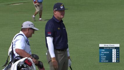 Ernie Els makes birdie on No. 18 at Hoag Classic