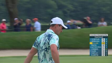 Viktor Hovland's 140-yard approach sets up birdie on No. 9 at Travelers