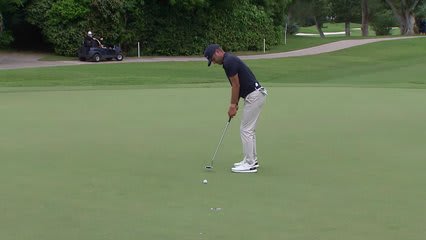 Chandler Blanchet sinks 5-foot putt for birdie on No. 4 at Butterfield Bermuda