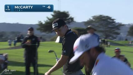Matt McCarty sinks 44-foot birdie putt on No. 1 at Farmers