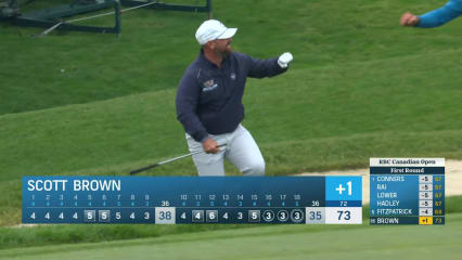 Scott Brown's closing hole-out eagle from the bunker at RBC Canadian