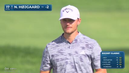 Nicolai Højgaard makes birdie on No. 17 at Rocket Classic