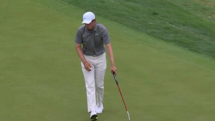 Davis Thompson drains 7-foot birdie putt on No. 17 at Valero