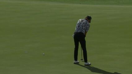 David Lipsky rolls 9-foot eagle putt on No. 18 at Bank of Utah for a share of the lead