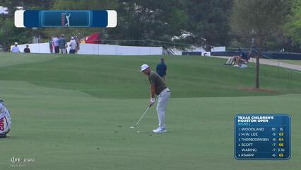 Gary Woodland hits 91-yard approach to 3 feet, sets up birdie on No. 16 at Texas Children's