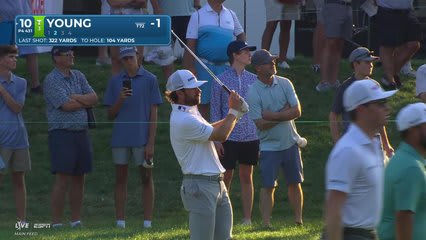Cameron Young's 102-yard approach sets up birdie on No. 10 at Rocket Classic