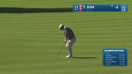 Tom Kim hits 57-yard approach to 2 feet, sets up birdie on No. 11 at The Genesis