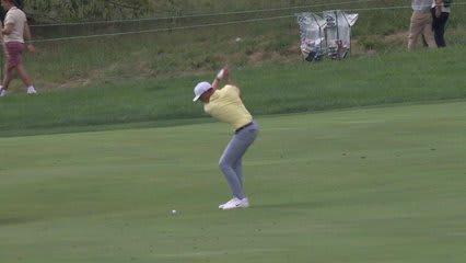 Ben James drains 7-foot birdie putt on No. 15 at Biltmore Championship