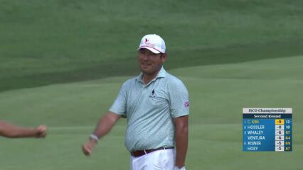 Chan Kim holes out for eagle to take lead at ISCO Championship