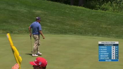 Zac Blair sinks 15-foot putt for birdie on No. 7 at John Deere